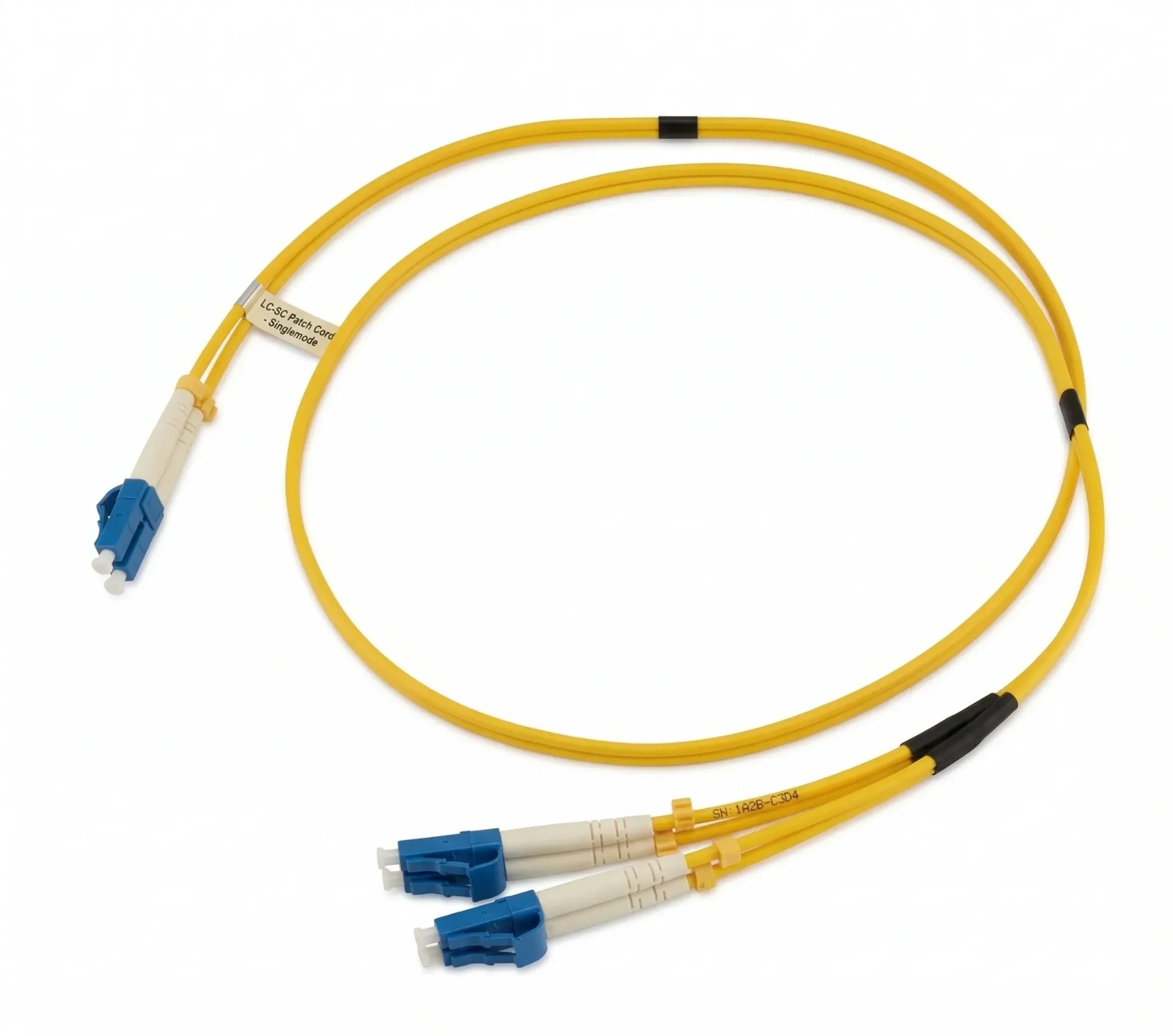 [EN-Y2LC4LC-SM-4M] Y LC cable, 2x LC fibers to 4x LC Fibers, SM OS2, Breakout length 0.5m, 4m.